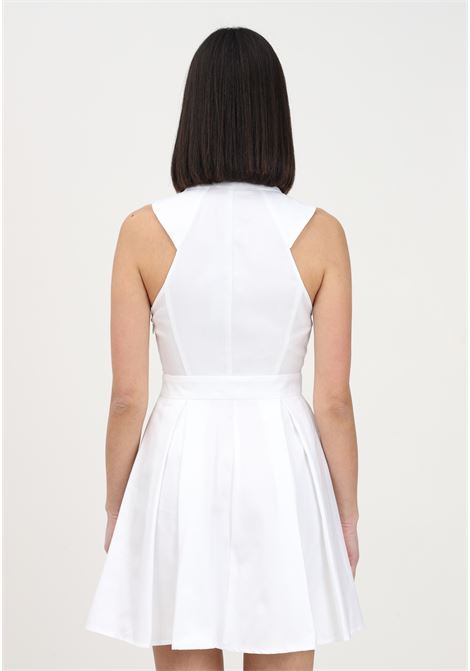 Women's white short dress with metal tassels ELISABETTA FRANCHI | AB36931E2100