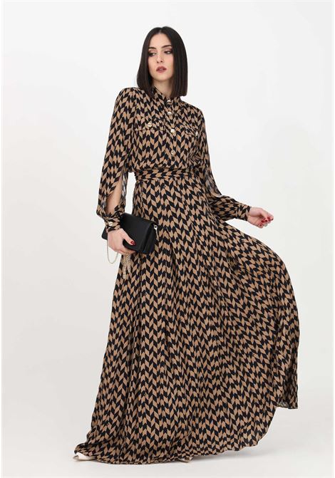 Women's long shirt dress with double color print ELISABETTA FRANCHI | AB46132E2468