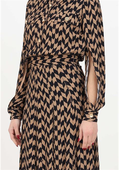 Women's long shirt dress with double color print ELISABETTA FRANCHI | AB46132E2468