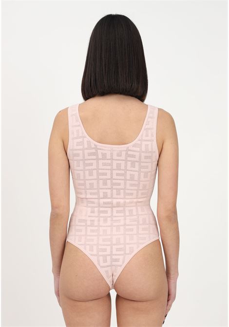 Body elegante rosa da donna con motivo labirinto in punto rete ELISABETTA FRANCHI | Body | BK45B31E2BA7