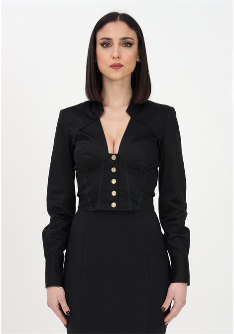 Camicia elegante nera da donna a taglio bustier ELISABETTA FRANCHI | Camicie | CA00731E2110