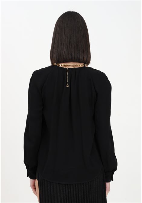 Women's black blouse with necklace ELISABETTA FRANCHI | Blouse | CA03832E2110