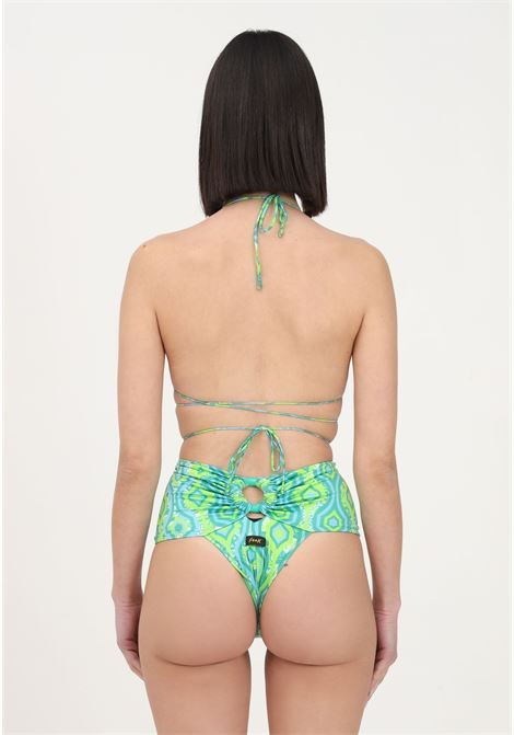 Bikini verde da donna con stampa all-over e dettagli anelli F**K | Beachwear | FK23-0020X1.