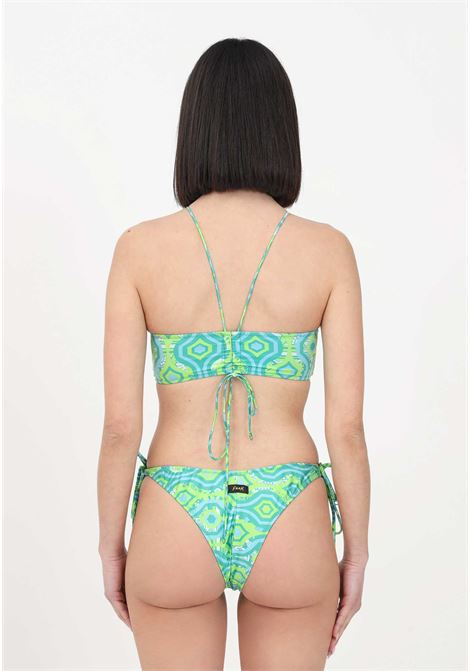 Bikini verde da donna con fantasia astratta ed anello F**K | Beachwear | FK23-0021X1.