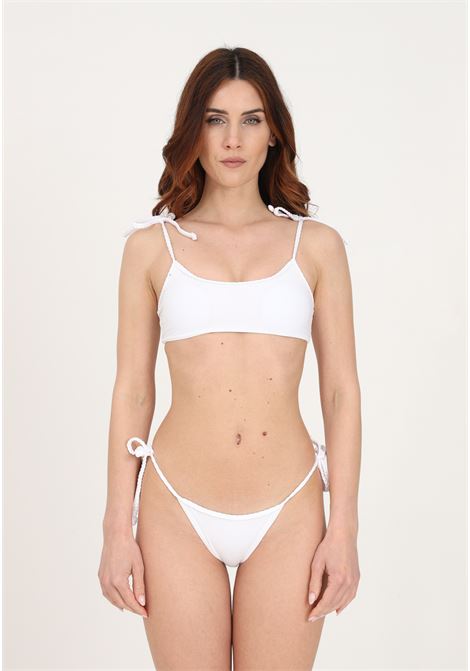 Bikini bianco da donna bordato con treccine F**K | Beachwear | FK23-0301WH.