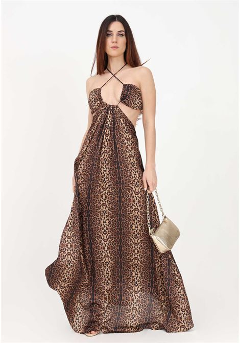 Women's long spotted dress in shiny satin F**K | Dresses | FK23-0716X1.