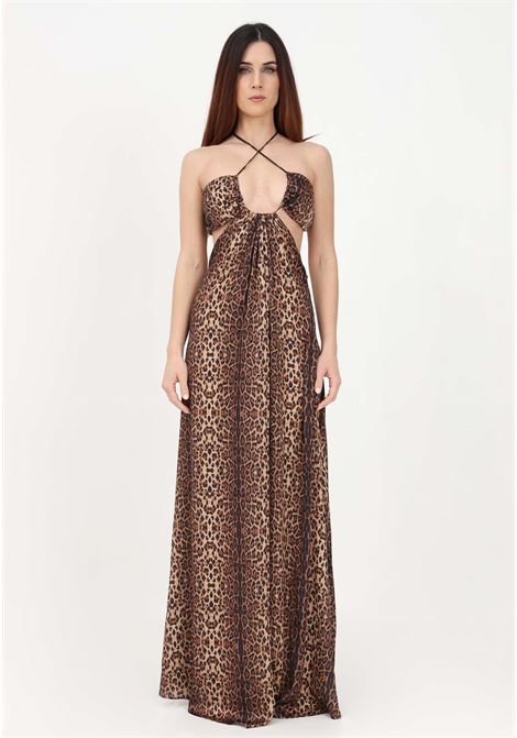Women's long spotted dress in shiny satin F**K | Dresses | FK23-0716X1.