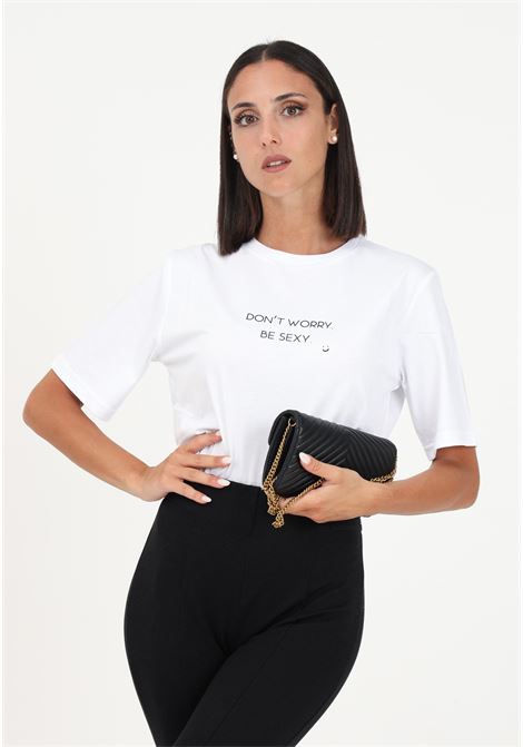 T-shirt casual bianca da donna con stampa FEMINISTA | T-shirt | SCRITTA.