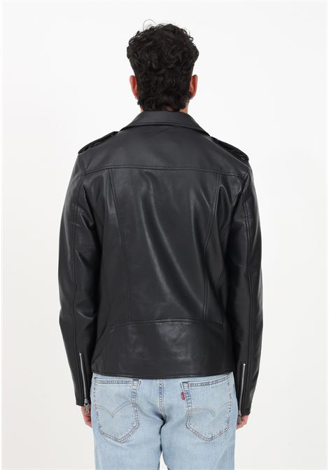 Black leather jacket for men FUTURE ALIVE | 000251NERO