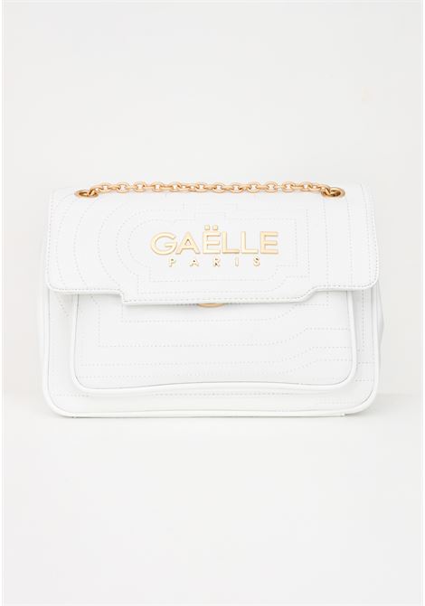 Women's white shoulder bag with logo GAELLE | Bag | GBADP4141BIANCO