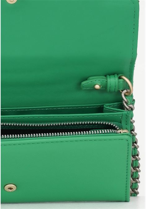 Green women's clutch bag with logo and pendant GAELLE | Bag | GBADP4197VERDE BANDIERA