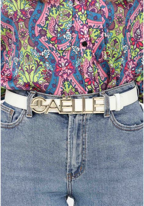 White women's belt with logo GAELLE | Belt | GBADP4311BIANCO ORO
