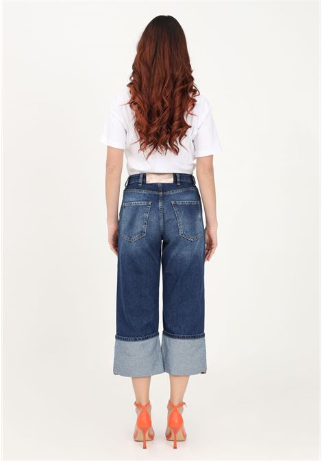 Women's dark denim crop jeans with rhinestones GAELLE | Jeans | GBDP17135BLU SCURO