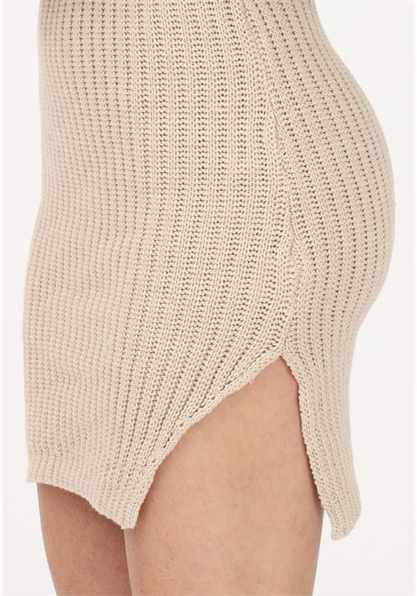 Women's beige short knitted dress GLAMOROUS | CA0425912