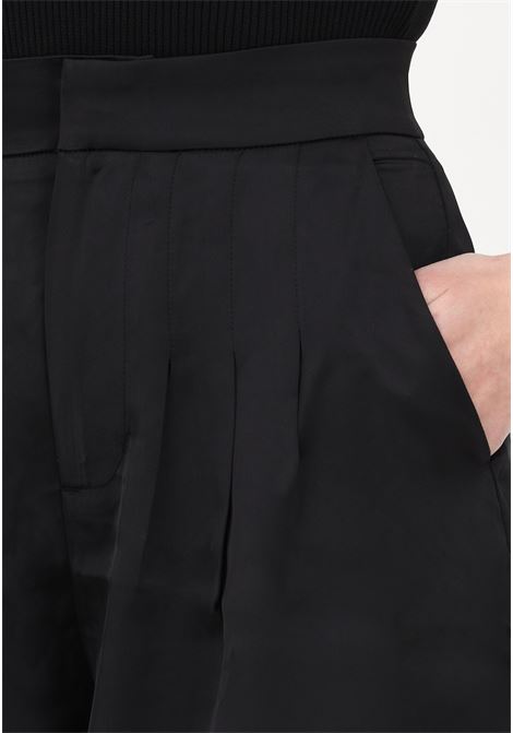 Shorts casual nero da donna effetto raso lucido GLAMOROUS | Shorts | GS0461BK