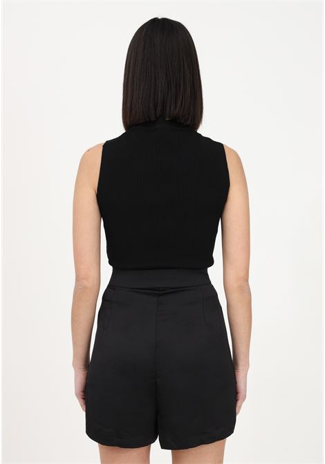 Shorts casual nero da donna effetto raso lucido GLAMOROUS | Shorts | GS0461BK