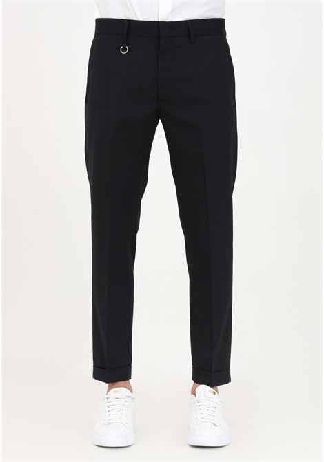 Elegant black men's tailored trousers with turn-ups GOLDEN CRAFT | Pants | GC1PSS236575D001