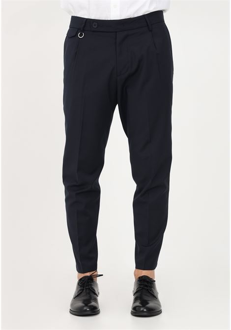 Elegant blue men's trousers with frontal pleats GOLDEN CRAFT | Pants | GC1PSS236583E044