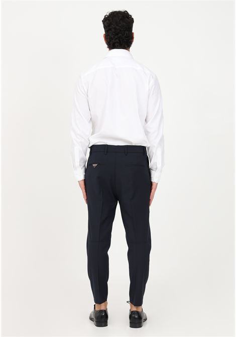 Elegant blue men's trousers with frontal pleats GOLDEN CRAFT | Pants | GC1PSS236583E044