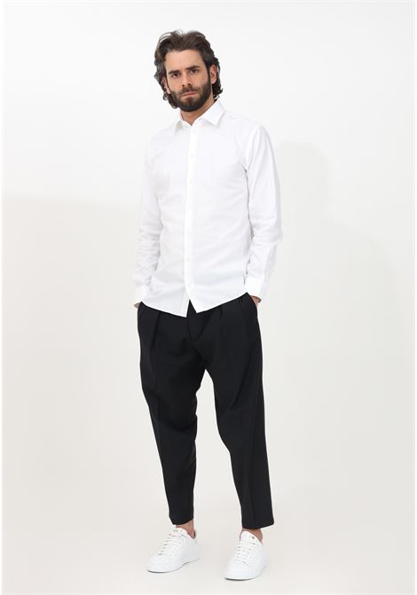 Elegant black men's trousers with frontal pleats GOLDEN CRAFT | Pants | GC1PSS236592D001