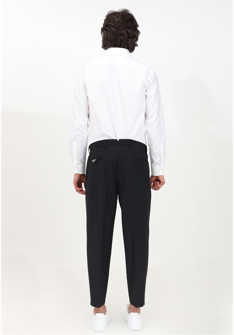 Elegant black men's trousers with frontal pleats GOLDEN CRAFT | Pants | GC1PSS236592D001