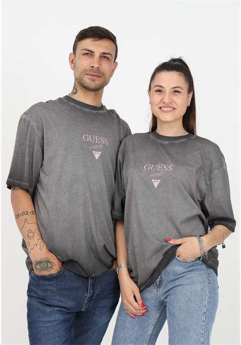 T-shirt casual grigia per uomo e donna con stampa logo GUESS | T-shirt | EM3YI42K9XF1JTMU