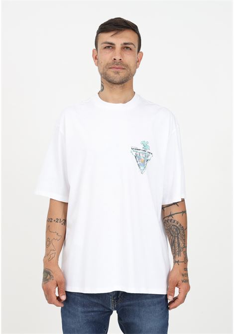 White casual t-shirt for men and women with logo print GUESS | T-shirt | EM3YI43K9XF1G011
