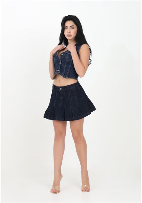Women's dark denim short skirt with pleats GUESS | Skirt | EW3YG15D4XY0FB08