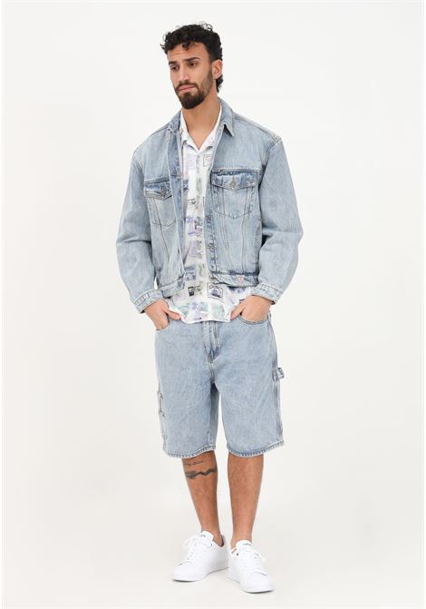 Men's light denim casual shorts with cargo pockets GUESS | Shorts | M3GG40D4XY0F7WN