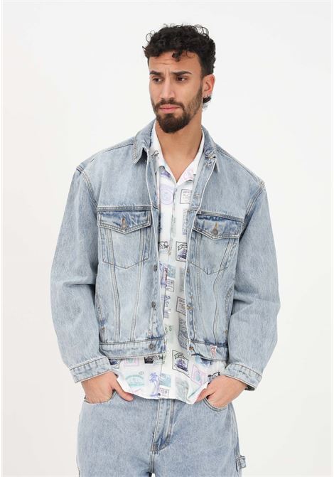 Men's denim jacket with logo patch on the bottom GUESS | M3GG77D4XY0F7WO