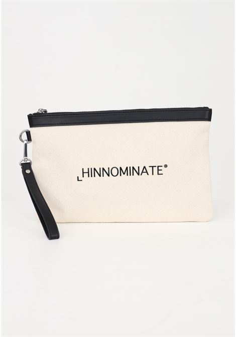 Pochette beige da donna con logo e rifinitura in ecopelle HINNOMINATE | Borse | HNA133OFF WHITE