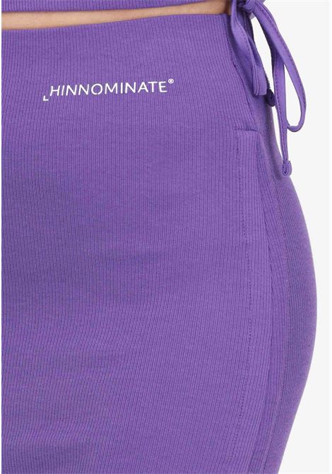 Gonna corta viola da donna con stampa logo lettering HINNOMINATE | Gonne | HNW714AMETISTA
