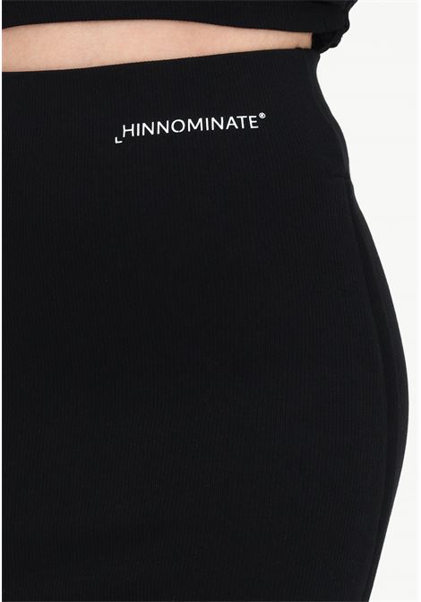 Gonna corta nera da donna con stampa logo lettering HINNOMINATE | Gonne | HNW714NERO