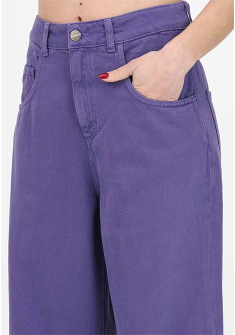 Purple denim jeans for women with wide flared cut HINNOMINATE | Jeans | HNW888AMETISTA