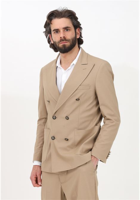 Elegant beige double-breasted jacket for men I'M BRIAN | Blazer | GIA24300025