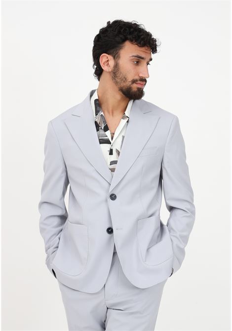 Elegant gray men's jacket with large pockets I'M BRIAN | Blazer | GIA24330033
