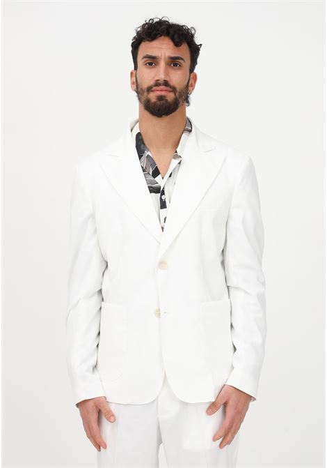 Elegant white men's jacket with large pockets I'M BRIAN | Blazer | GIA2433PANNA