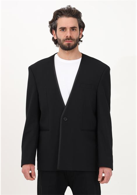 Elegant black collarless jacket for men I'M BRIAN | Blazer | GIA2435009