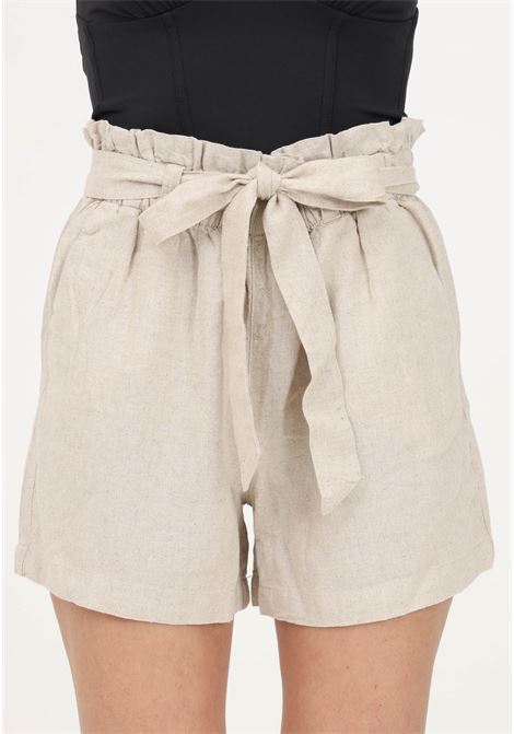 Shorts casual beige da donna con fusciacca in tono JDY | Shorts | 15225921OATMEAL