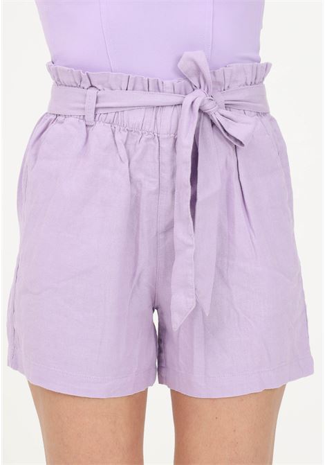 Casual lilac shorts for women with matching sash JDY | Shorts | 15225921PURPLE ROSE