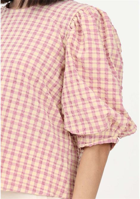 Women's two-tone blouse with checked pattern JDY | Blouse | 15287330PURPLE ROSE