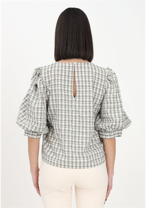 Women's two-tone blouse with checked pattern JDY | Blouse | 15287330DESSERT SAGE