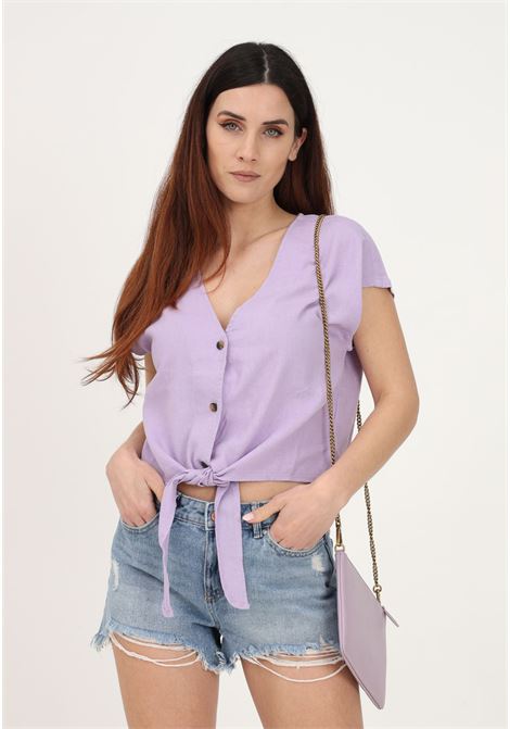 Purple casual shirt for women that can be tied at the bottom JDY | Shirt | 15287724PURPLE ROSE
