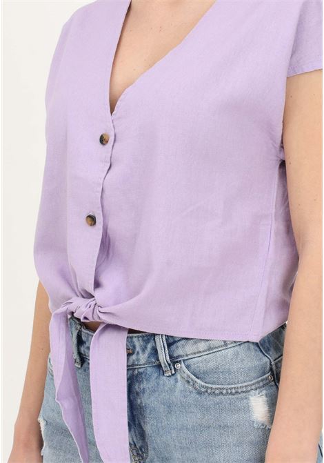 Purple casual shirt for women that can be tied at the bottom JDY | Shirt | 15287724PURPLE ROSE