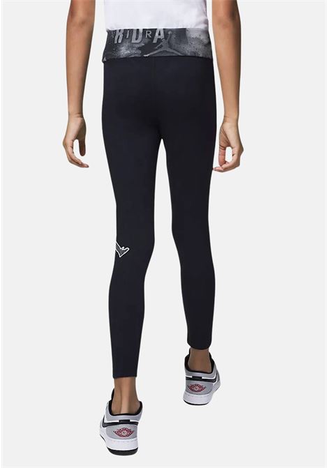 Black sport leggings for girls with logo print JORDAN | Leggings | 45B717023