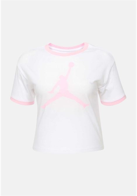 Girl's white crop T-shirt with Jumpman logo JORDAN | T-shirt | 45C220001