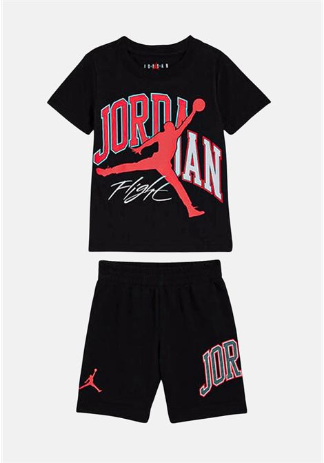 Black baby outfit with contrasting logo print JORDAN | 65C438023