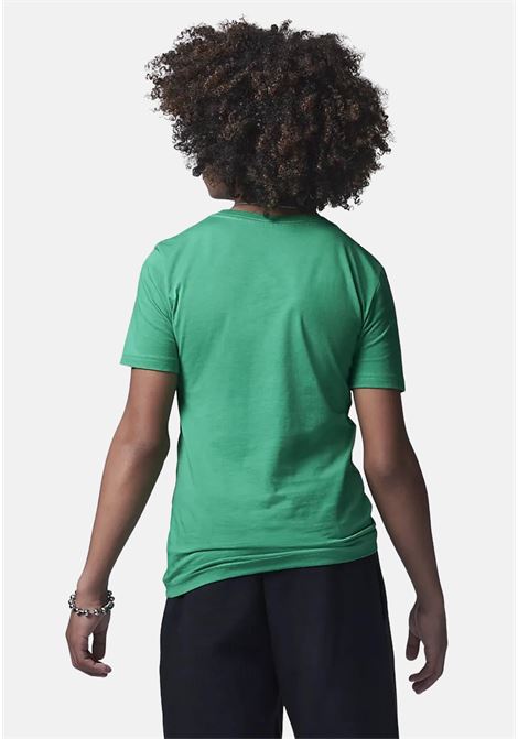 T-shirt sportiva verde da bambino con maxi stampa logo JORDAN | T-shirt | 95A512F4F