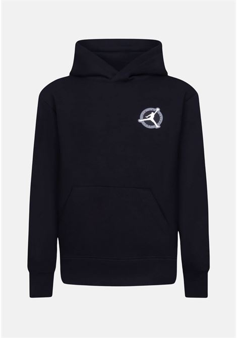 Black girl's sweatshirt with hood and logo print on the back JORDAN | 95C106023