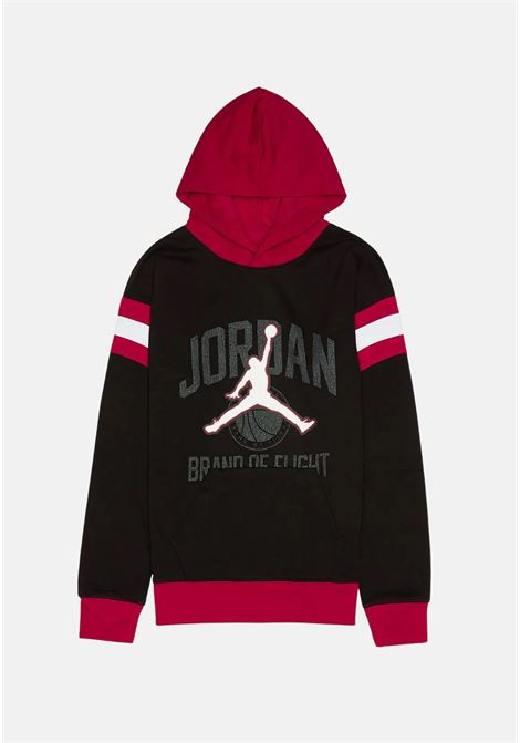Black hooded sweatshirt for boys with Jumpman maxi logo print JORDAN | 95C154023